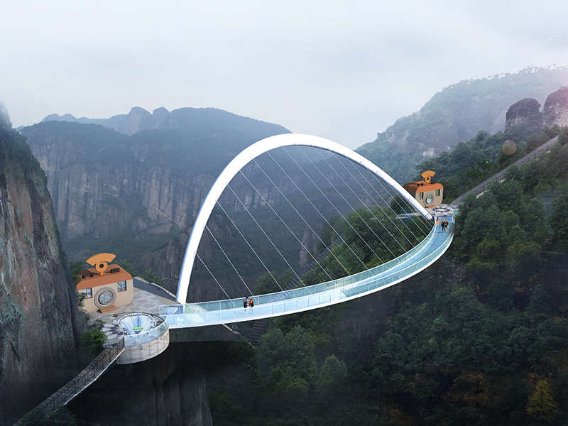 湖南玻璃吊桥项目施工案例